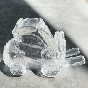 Studio Clear Art Glass Forklift Figurine Paperweight Hand Blown Artist Signed